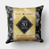 Coussin Élégant 50e anniversaire de Mariage d'or (Verso)