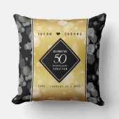 Coussin Élégant 50e anniversaire de Mariage d'or (Recto)