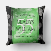 Coussin Élégant 55e anniversaire de Mariage d'émeraude (Verso)