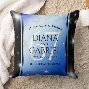 Coussin Élégant 67e anniversaire Mariage de Star Sapphire