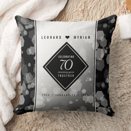 Coussin Élégant 70e anniversaire de Mariage Platinum (Couverture)