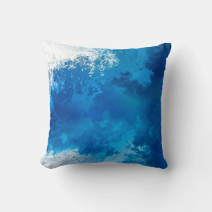 Coussin Elegant Abstract Blue Ocean Waves  