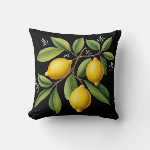 Coussin Élégant Amalfi Lemons sur une branche