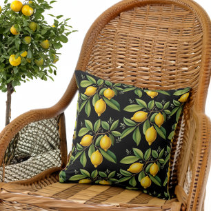 Coussin Élégant Amalfi Lemons sur une branche