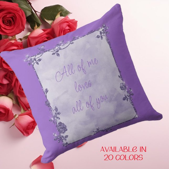 Coussin Élégant Améthyste Violet Parkle Frame Valentine (Créateur téléchargé)