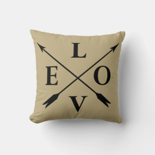 Coussin Élégant amour monogrammé moderne