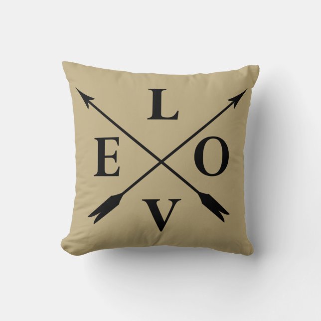 Coussin Élégant amour monogrammé moderne (Recto)