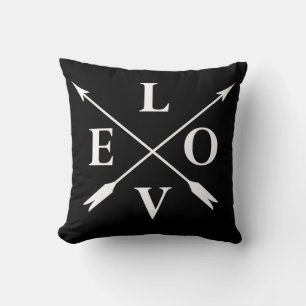 Coussin Élégant amour monogrammé moderne
