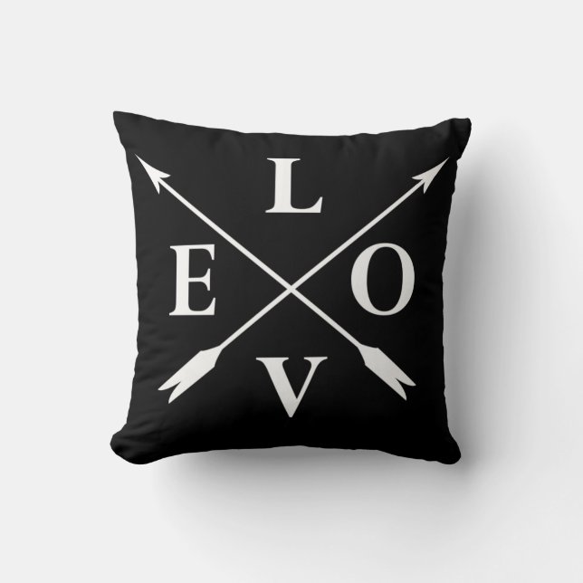 Coussin Élégant amour monogrammé moderne (Recto)