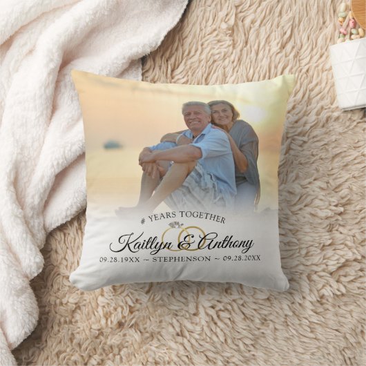 Coussin Élégant Anniversaire 2 Script de calligraphie phot (Couverture)