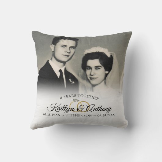 Coussin Élégant Anniversaire 2 Script de calligraphie phot (Verso)