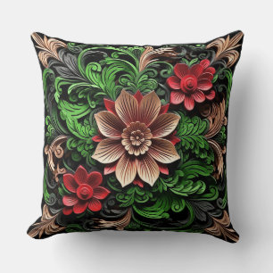 Coussin Élégant Baroque Floral Artistique Coloré