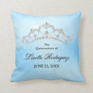 Coussin Elégant bébé bleu Quinceanera Personnalisé