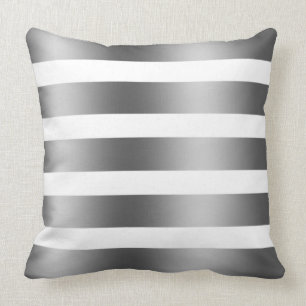 Coussin Elégant Blanc Et Gris Argent Moderne