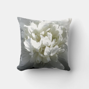 Coussin Elégant blanc peony floral blanc photo