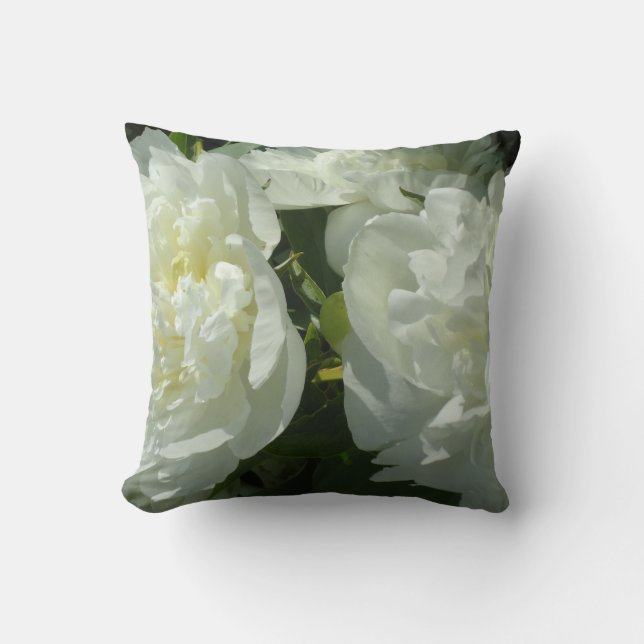 Coussin Elégant blanc peony floral blanc photo (Recto)
