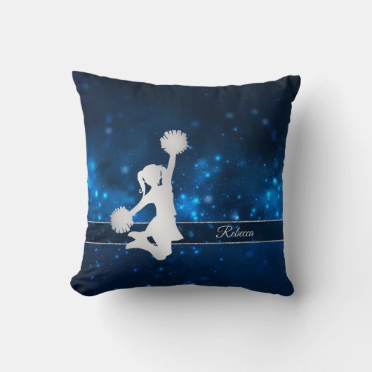 Coussin Elégant bleu lumière argent Cheer Leader (Recto)