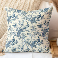 Elégant bleu Vintage Chinoiserie Peacock