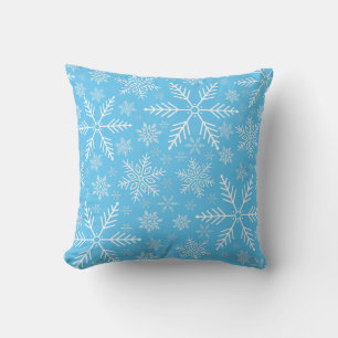 Coussin Elégant Blue Aqua White Winter Snowflake