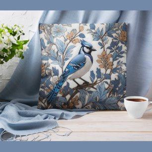 Coussin Elégant Blue Jay William Morris inspiré