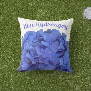 Coussin Elégant Blue periwinkle élégant floral hydrangeas
