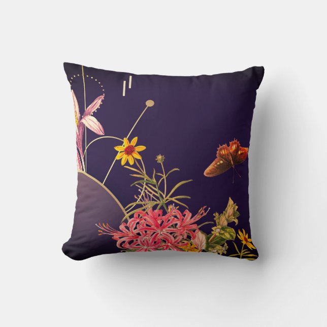 Coussin Élégant Botanique Artistique (Recto)