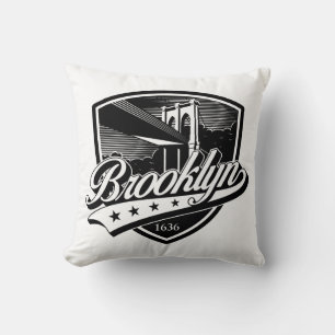 Coussin Élégant bouclier de Brooklyn et design Swoosh