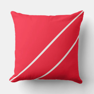 Coussin Élégant Bright Nautical Rouge Blancs Diagonal