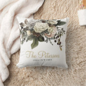Coussin Élégant cadeau d'anniversaire mariage floral éléga (Couverture)