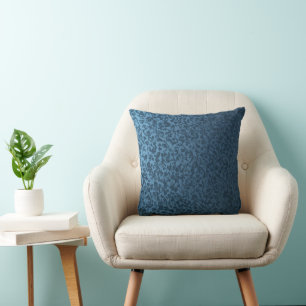 Coussin Élégant Carré victorien bleu floral intemporel