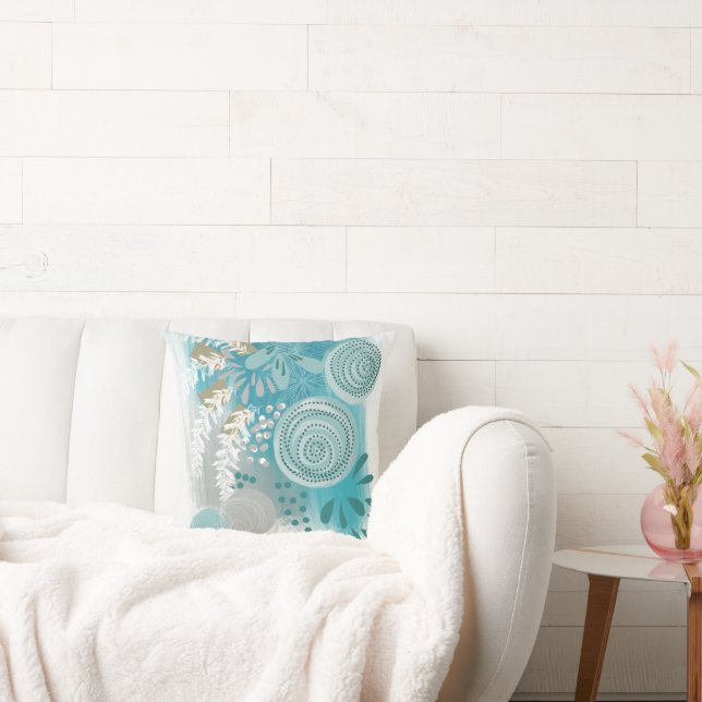 Coussin Élégant chic Abstrait Floral (Canapé)