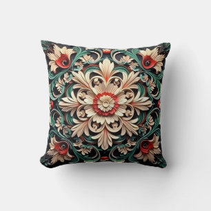 Coussin Élégant Chic Design Floral Luxe Coloré