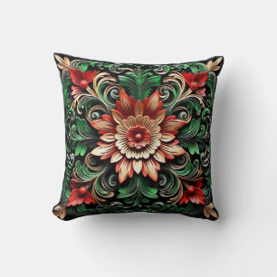 Coussin Élégant Chic Design Floral Luxe Coloré