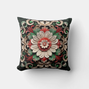 Coussin Élégant Chic Design Floral Luxe Coloré