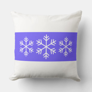 Coussin Élégant Chic Flocons de Neige Rayures Blanc Violet