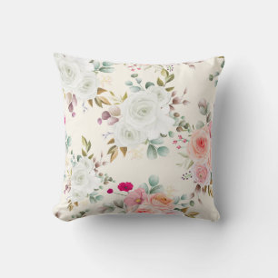Coussin Élégant chic rose floral