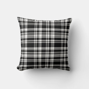 Coussin Élégant classique noir blanc plaid motif
