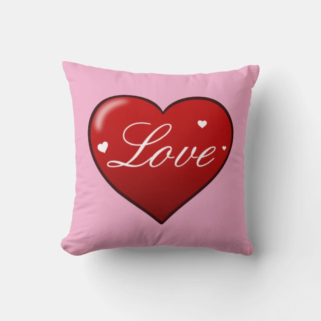 Coussin Élégant coeur "d'amour" (Recto)