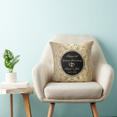 Coussin Élégant coeur d'or se lance50e anniversaire de Mar (Chaise)