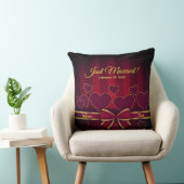 Coussin Élégant Coeurs Rouges Et Mariage De Ruban (Chaise)