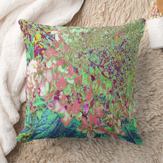 Coussin Élégant corail et hydrangea Limelight chartreuse (Couverture)