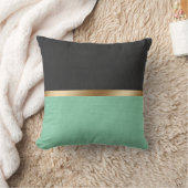 Coussin Élégant cuir noir vert (Couverture)