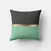 Coussin Élégant cuir noir vert (Verso)