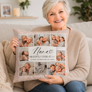 Coussin Elegant Custom Nana Photo Collage Keepsake