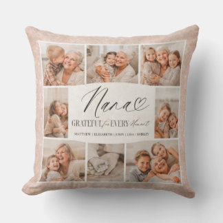 Coussin Elegant Custom Nana Photo Collage Keepsake