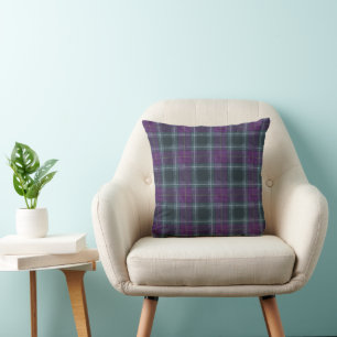 Coussin Élégant damier violet sarcelle