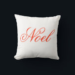 Coussin élégant de Noel de manuscrit<br><div class="desc">Rouge de cerise "Noel" dans la police vintage de style</div>