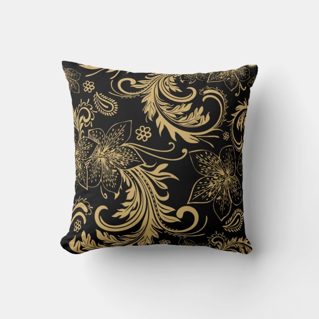 Coussin élégant de noir et d'or (Recto)