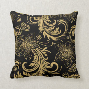 Coussin élégant de noir et d'or