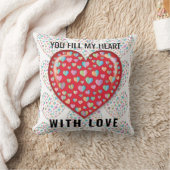 Coussin Élégant Design de Cœur Simple Modifiable (Couverture)